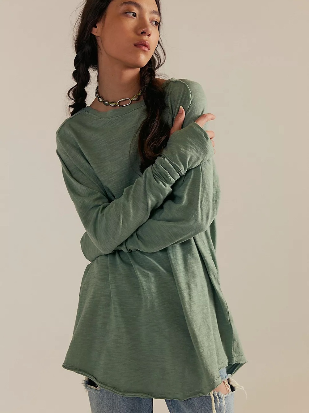 We The Free Arden Teal relaxed tunic M